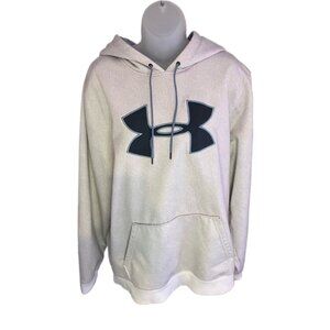 Under Armour Hoodie size XL, light grey, teal, large logo